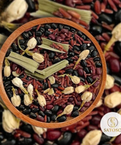 Trà gạo lứt lá dứa (lá nếp) mix đậu đen, đậu đỏ, hoa nhài Satoso - Ảnh 2