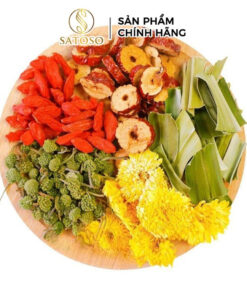 Trà an thần ngũ vị nụ hoa tam thất kết hợp táo đỏ, kỷ tử, lá dứa, hoa cúc SATOSO