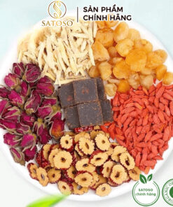 Trà gừng đường nâu mix thảo mộc SATOSO Hỗ Trợ Sức Khoẻ