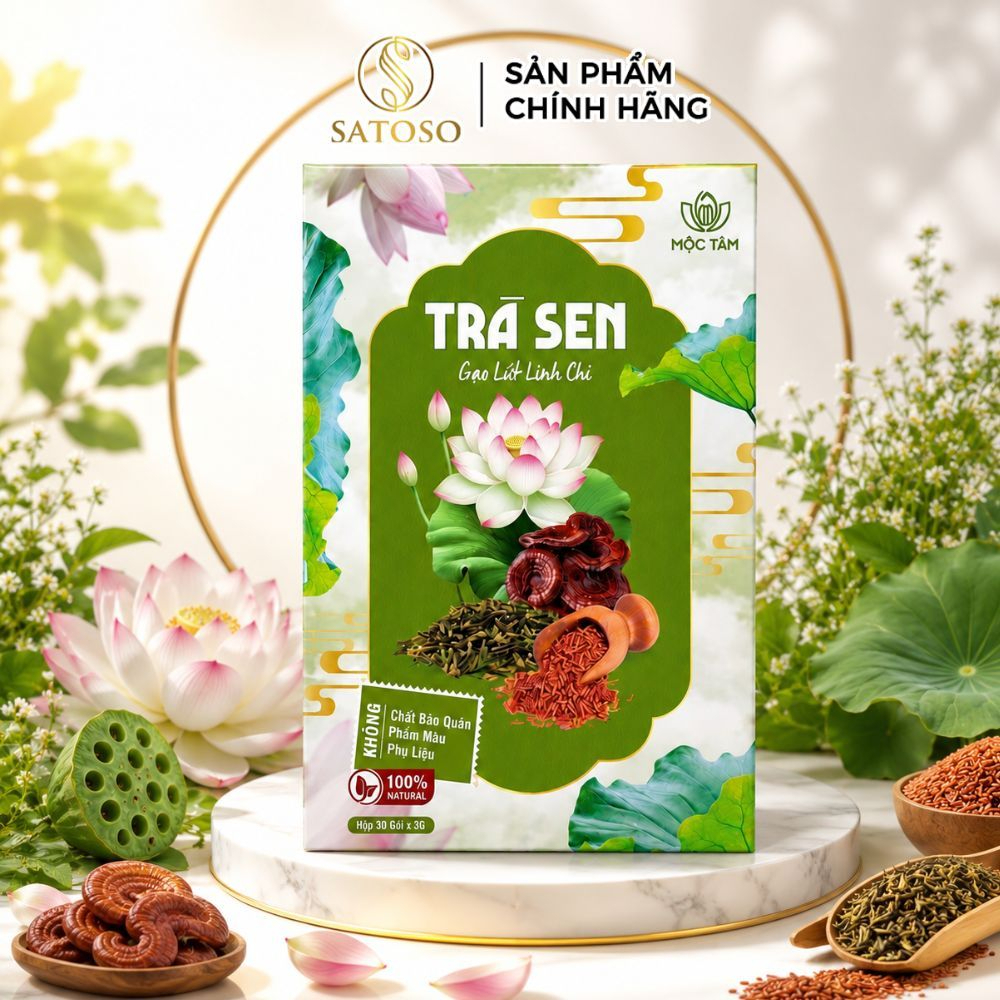 Trà Sen Gạo Lứt Linh Chi Mộc Tâm - Sự Kết Hợp Hài Hoà Giữa Lá Sen, Gạo Lứt và Nấm Linh Chi Thượng Hạng