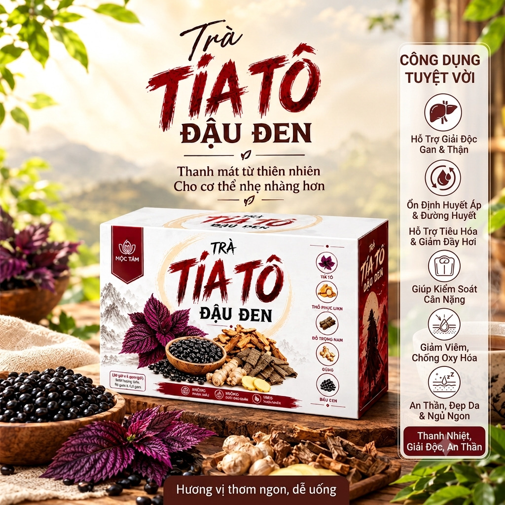 Trà Tía Tô Đậu Đen Mộc Tâm - Ảnh 3