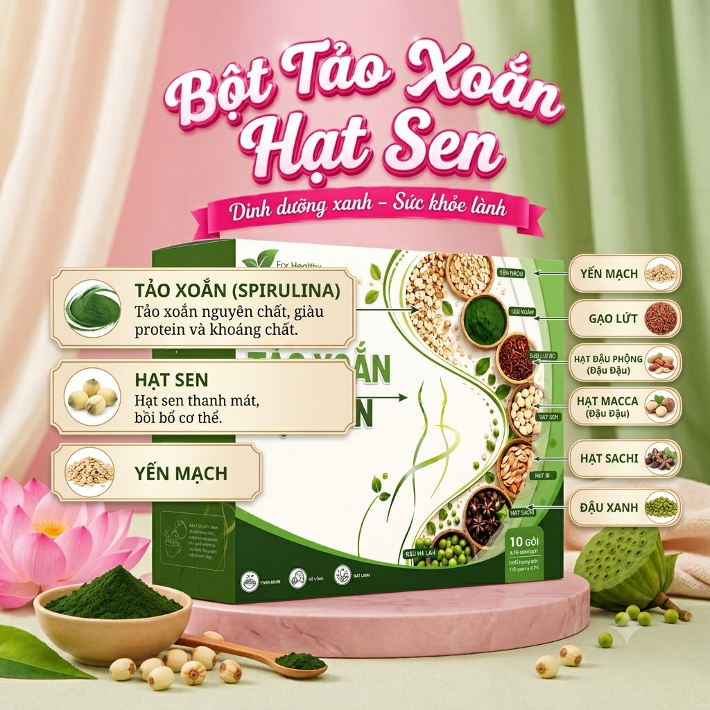 Bột Tảo Xoắn Hạt Sen Mộc Tâm - Ảnh 2