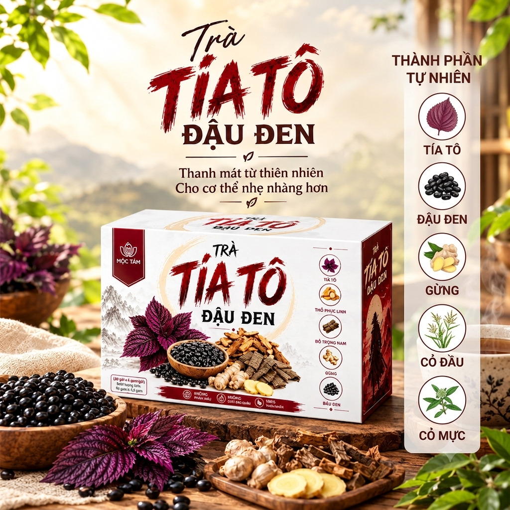 Trà Tía Tô Đậu Đen Mộc Tâm - Ảnh 2