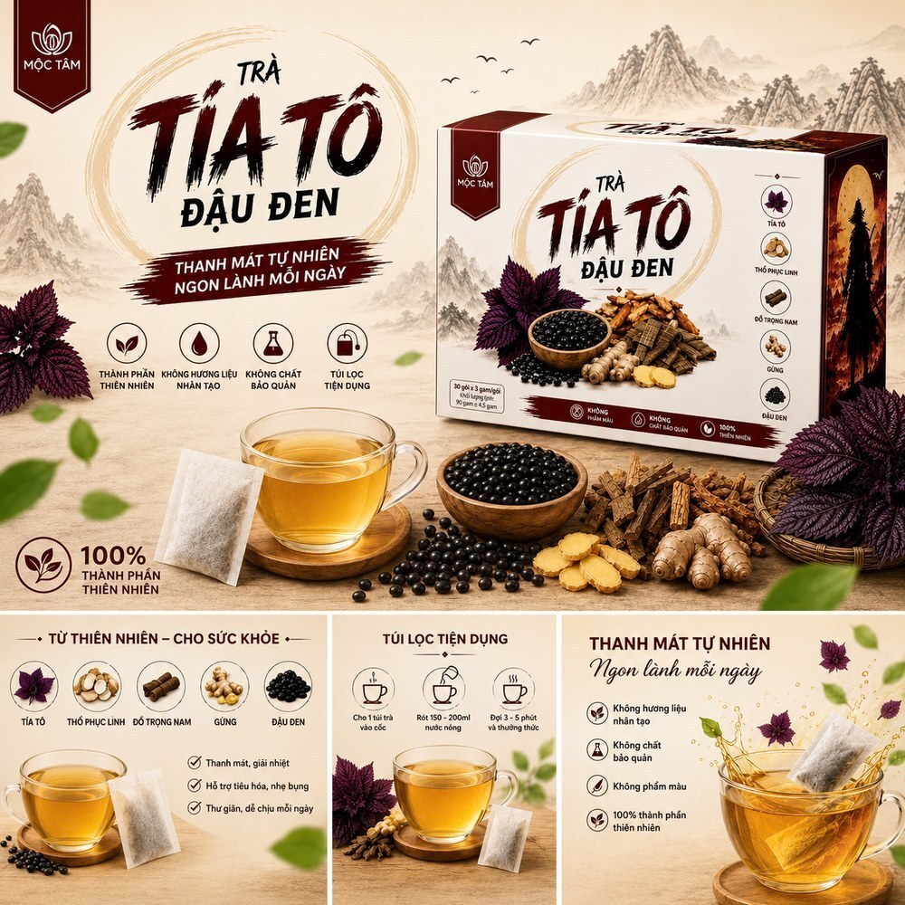Trà Tía Tô Đậu Đen Mộc Tâm - Ảnh 4