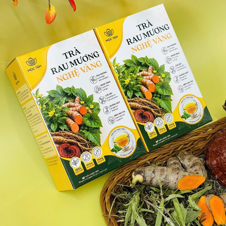 Trà Rau Mương Nghệ Vàng Mộc Tâm - hộp sản phẩm
