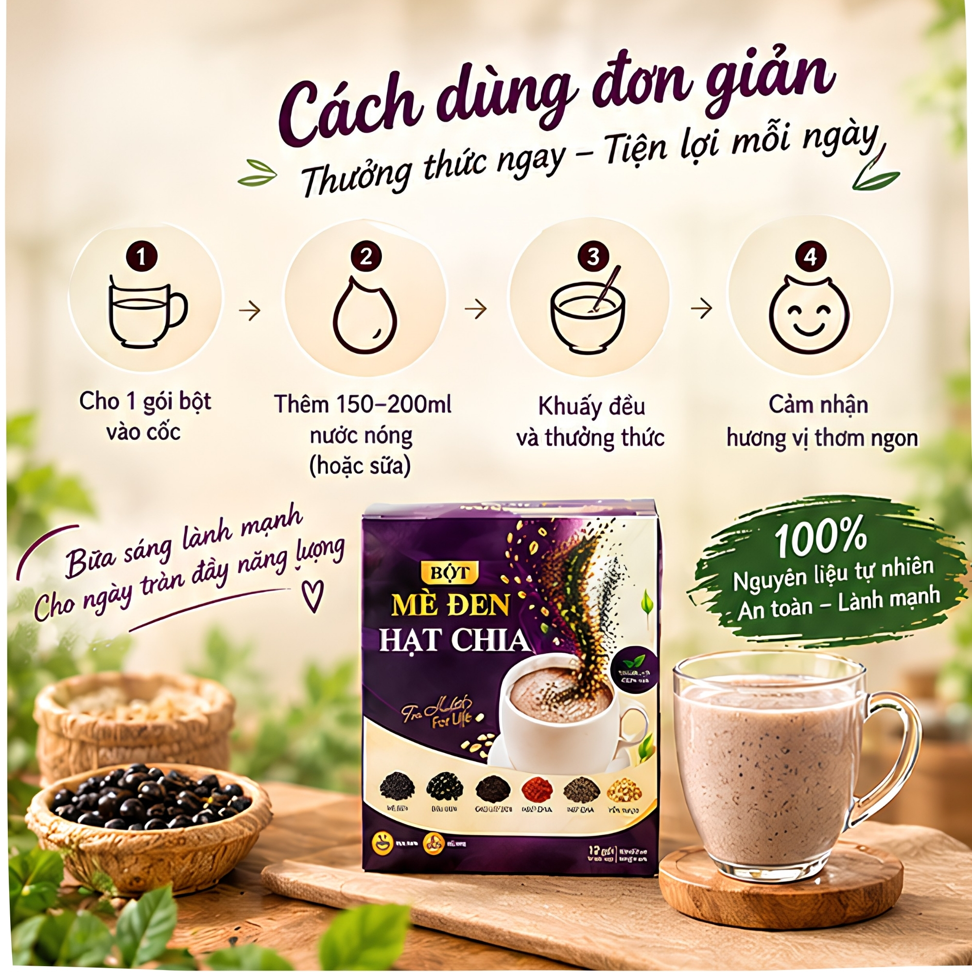 Bột Mè Đen Hạt Chia Mộc Tâm - Ảnh 4